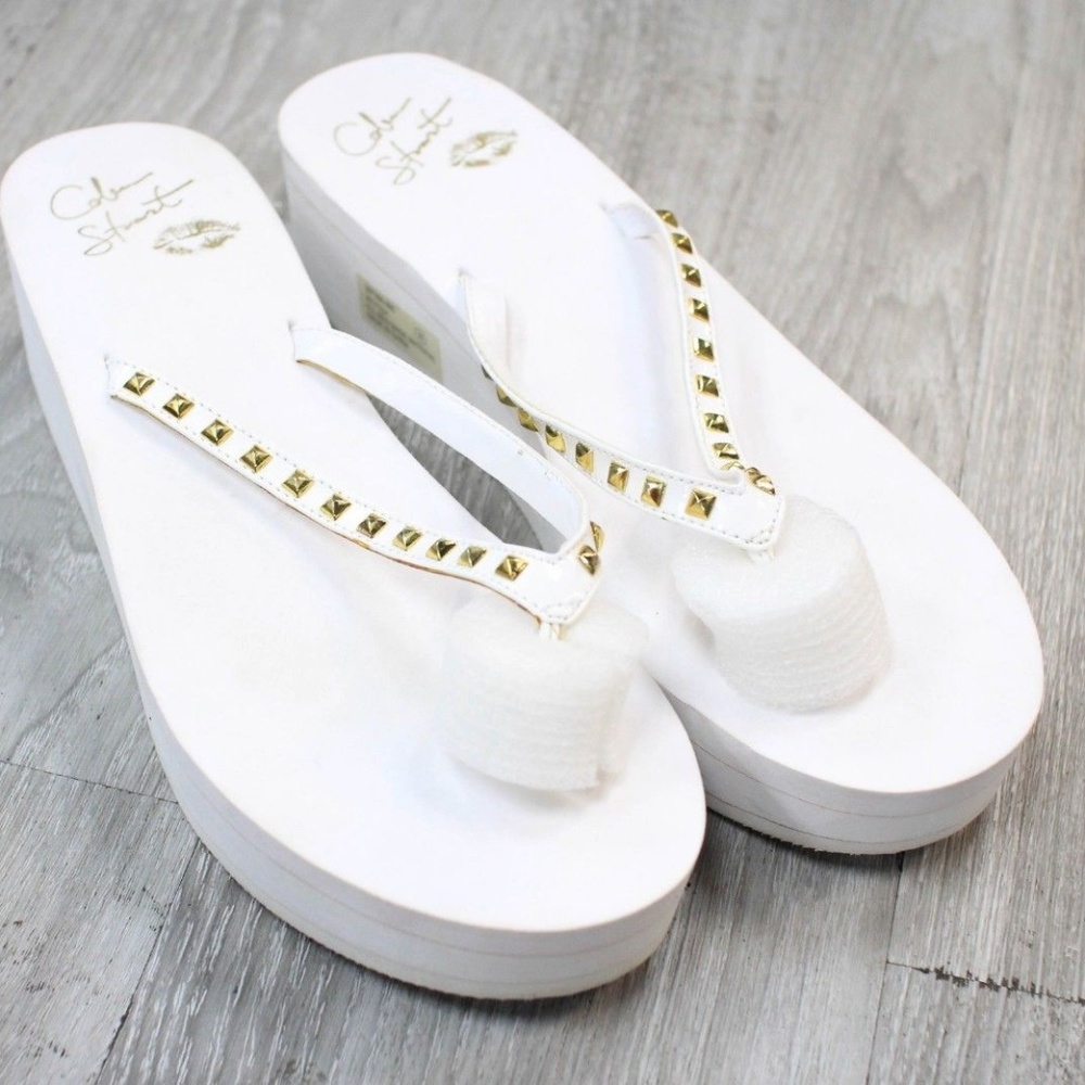 Colin Stuart White Platform Sandals